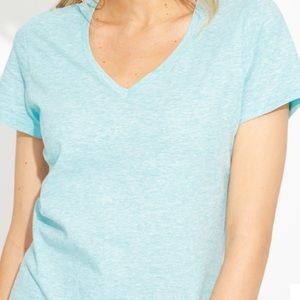 Heather Blue V Neck
